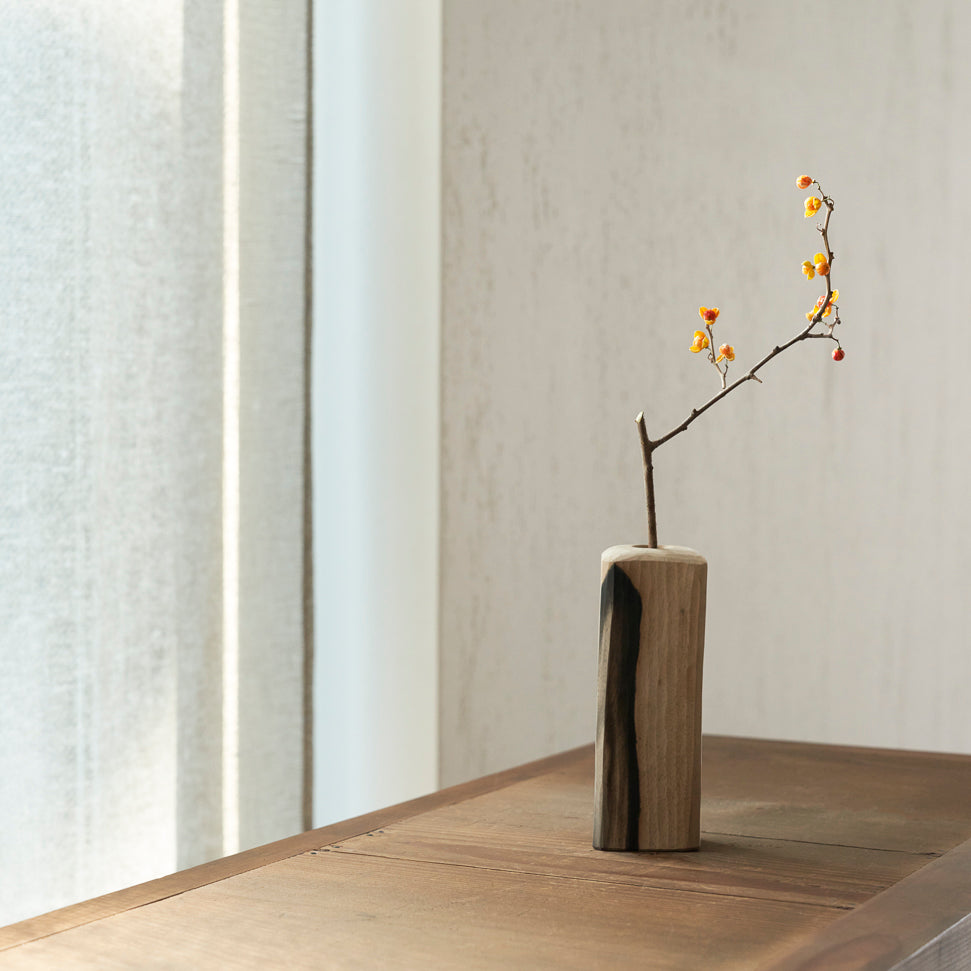 벽걸이 먹감나무 화병 (산수)