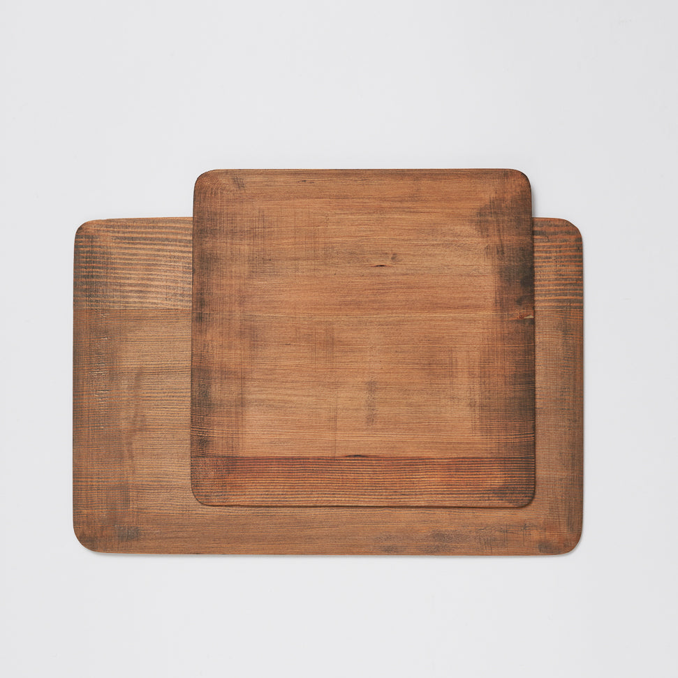 나무 트레이 정사각